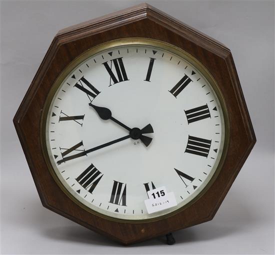A GPO double dial electric timepiece height 40cm